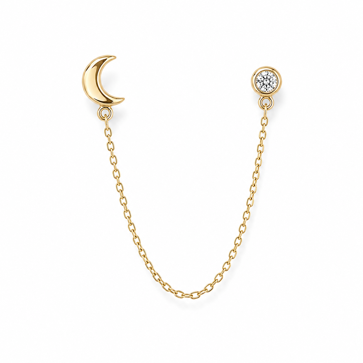 Lunar Duet Chain Earring