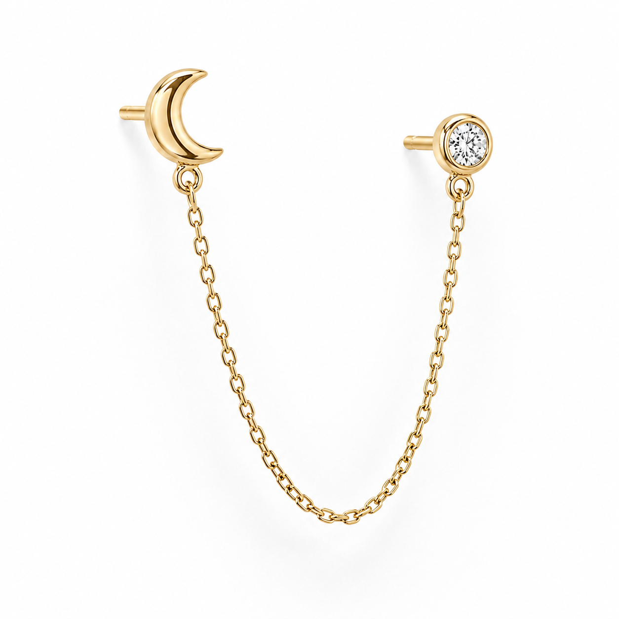 Lunar Duet Chain Earring