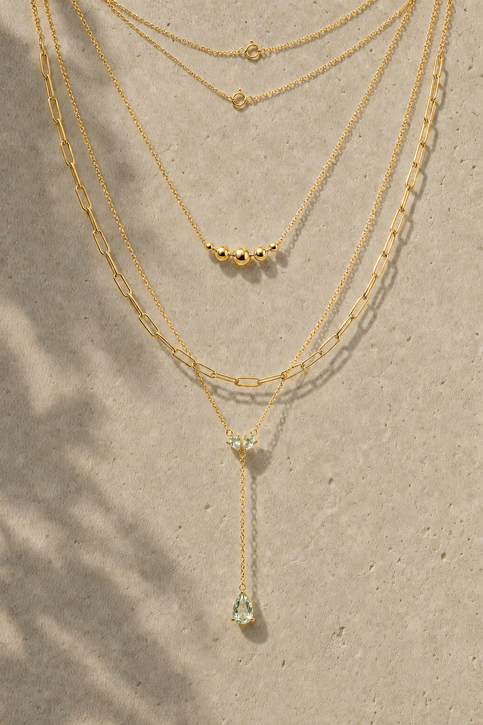 Pear Cut Lariat Necklace — 18K Gold