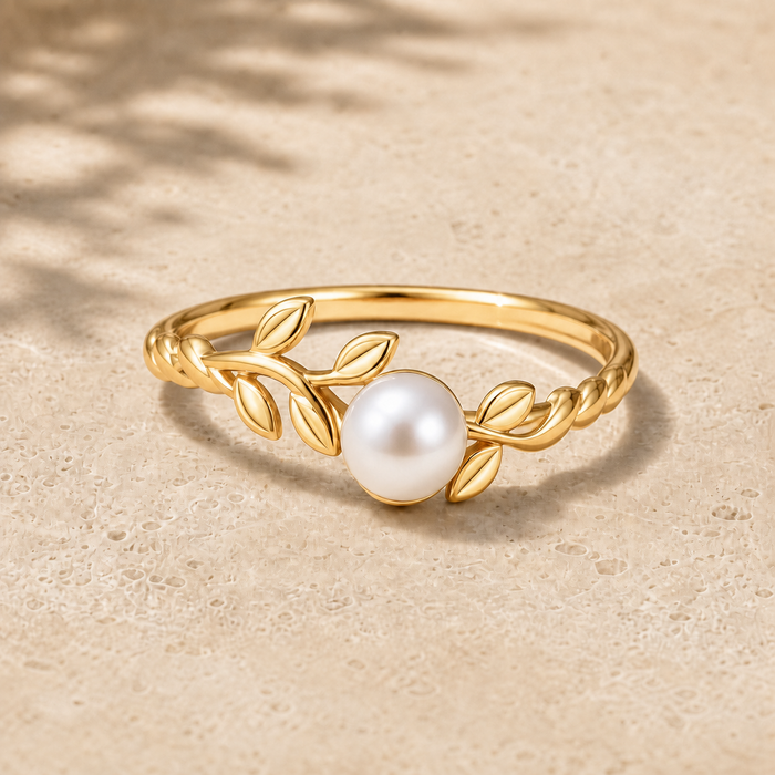 Vine Pearl Ring — 18K Gold